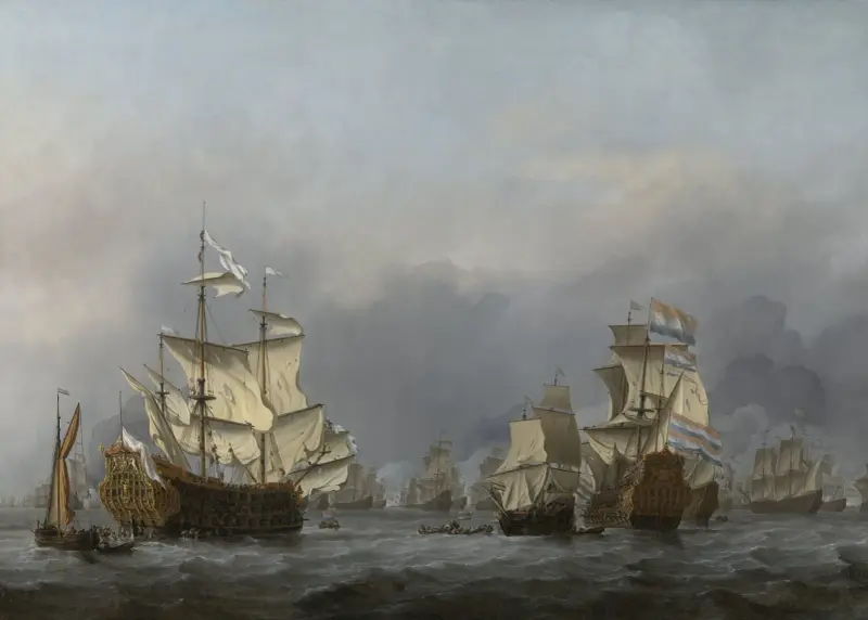 Överlämnandet av det kungliga skeppet av Willem van de Velde the Younger