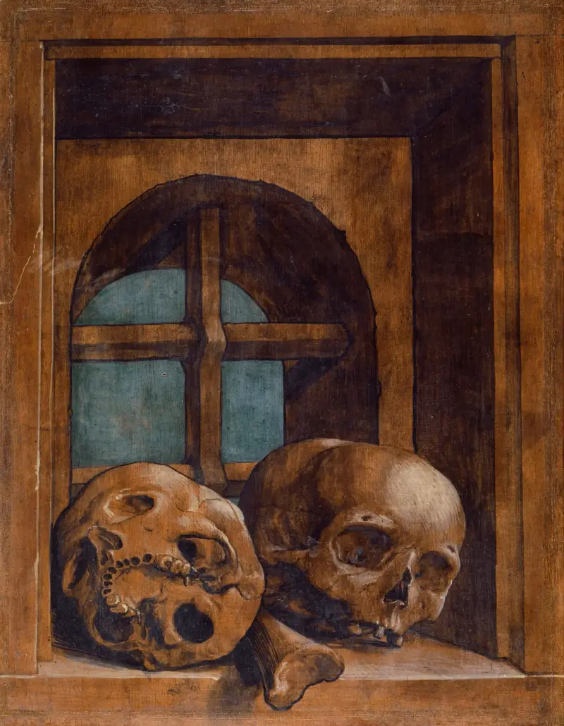 Dwie czaszki we wnęce okiennej, Hans Holbein The Younger