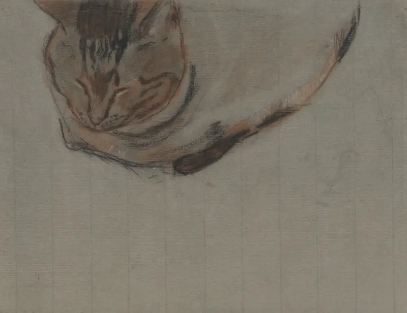 Liggande katt av Theo Nieuwenhuis