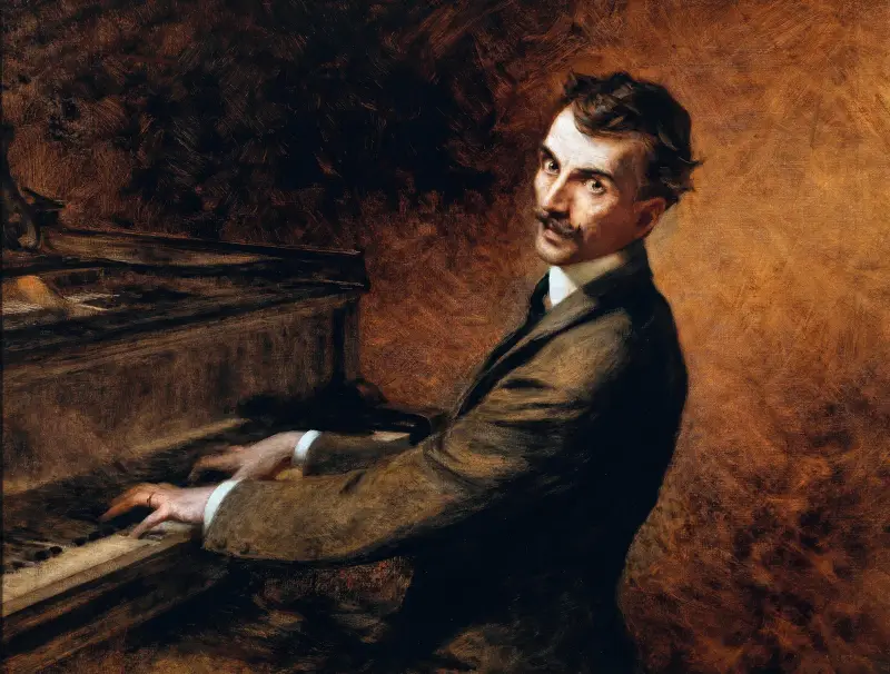 Maestro Arturo Toscanini (1867–1957) vid pianot av Théobald Chartran