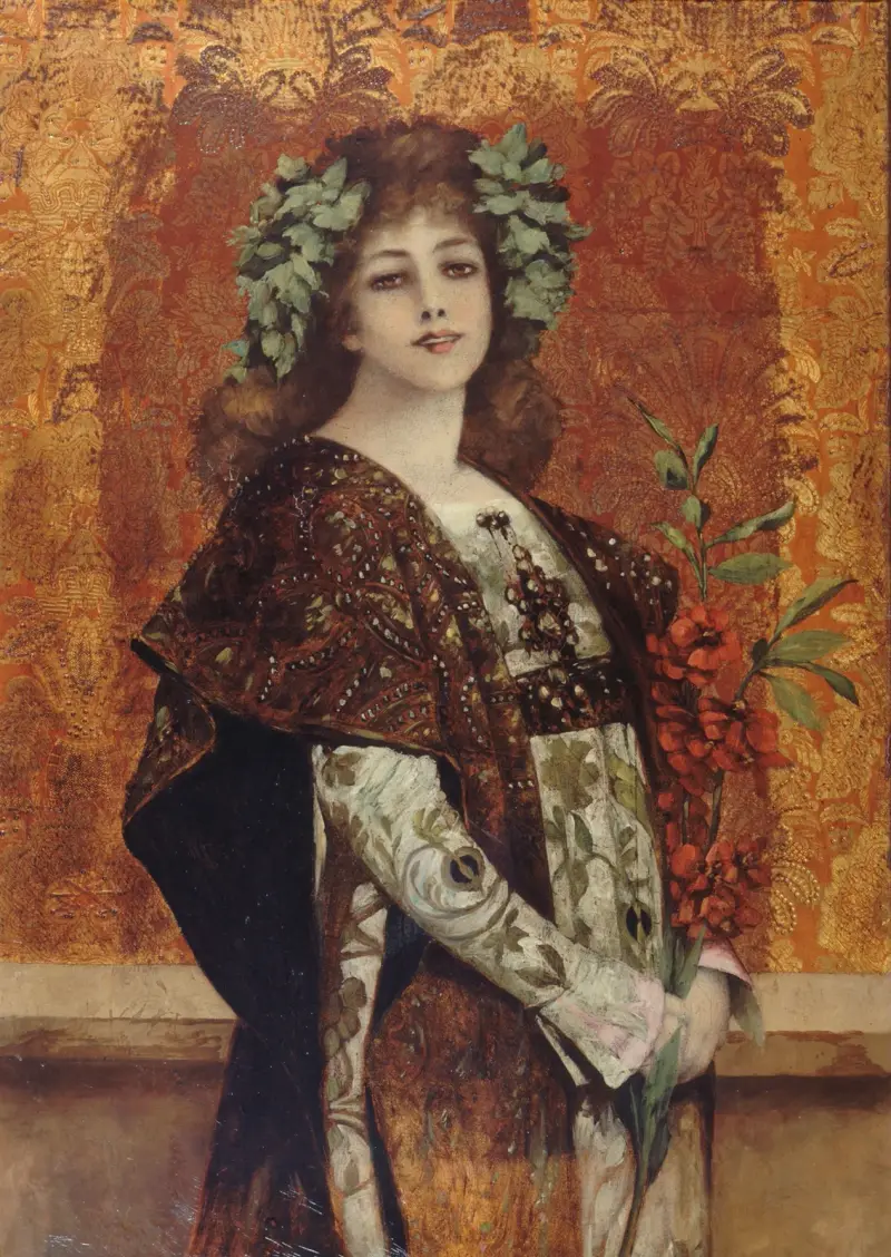 Porträtt av Sarah Bernhardt (1844–1923) i 'Gismonda' av Théobald Chartran
