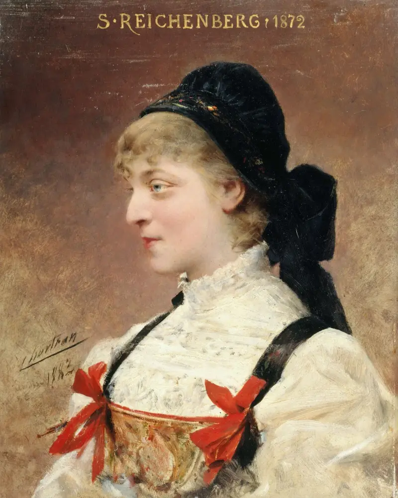 Porträtt av Suzanne Reichenberg (1853–1924), medlem av Comédie-Française av Théobald Chartran
