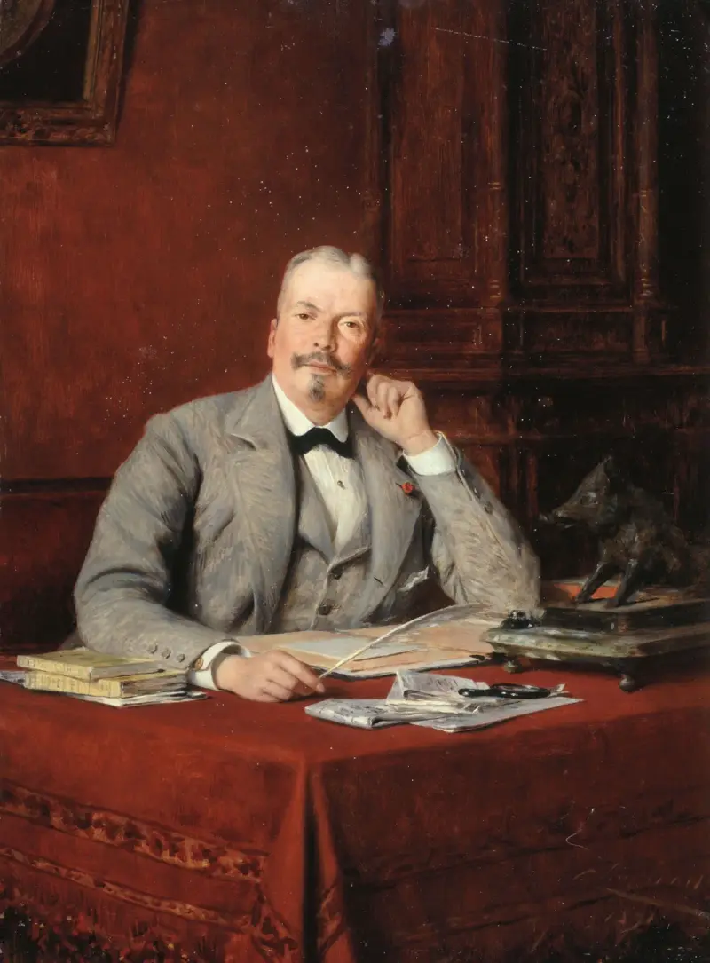 Porträtt av Olympe Hériot (1833–1899), affärsman av Théobald Chartran