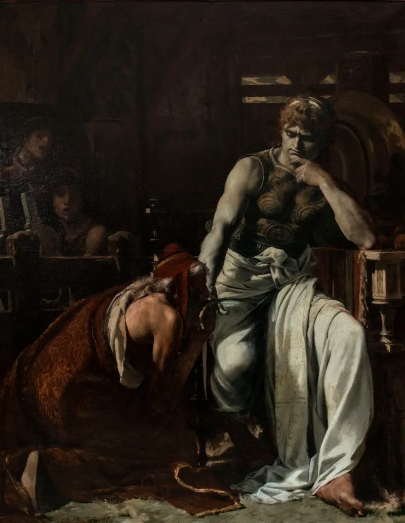 Priam bittet Achilles um den Leichnam Hektors von Théobald Chartran