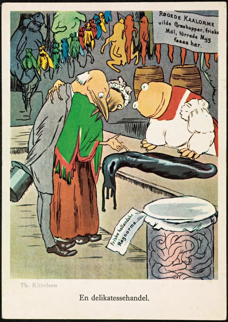 En delikatessehandel (Delicatessen shop), Theodor Kittelsen