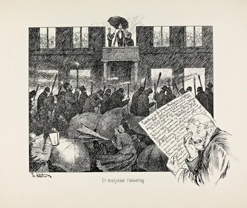 Et mislykket Fakkeltog, Theodor Kittelsen