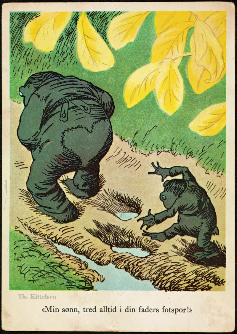 Min sønn, tred alltid in din faders fotspor! (My son, always follow in your father’s footsteps!) von Theodor Kittelsen