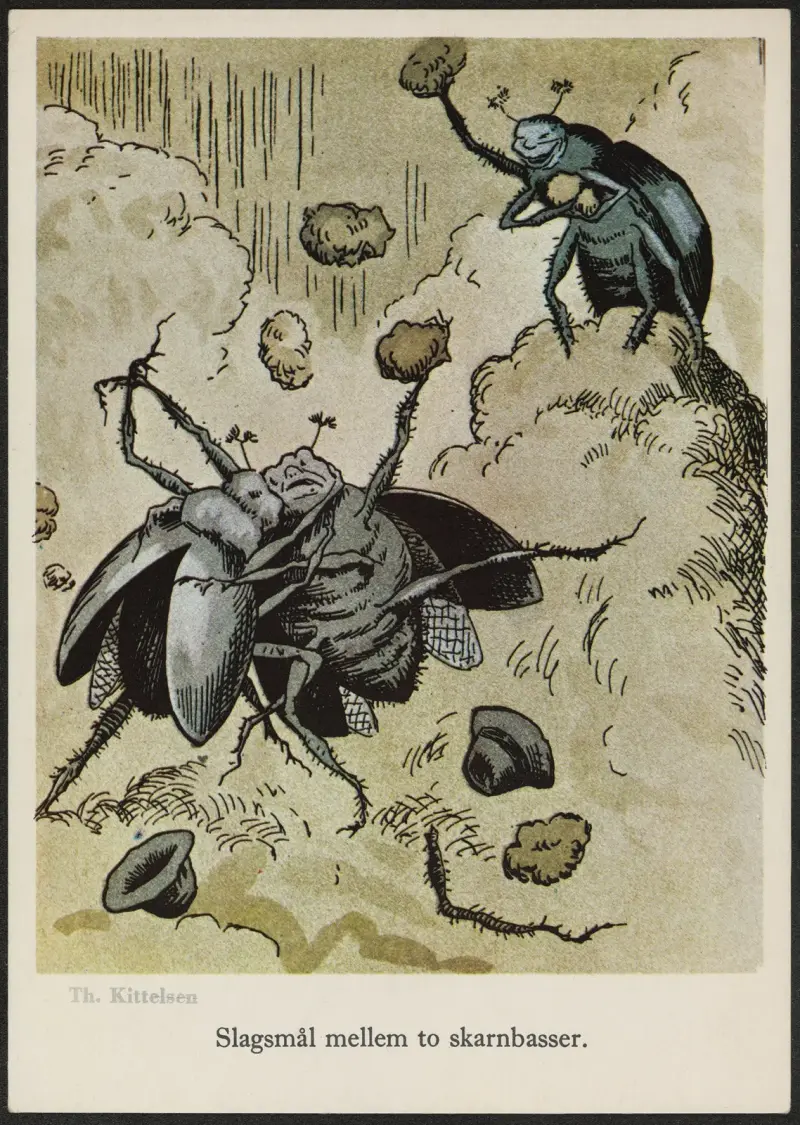 Slagsmål mellem to skarnbasser, Theodor Kittelsen