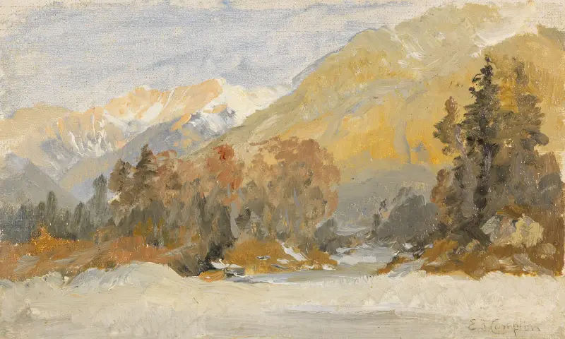 Herbstliche Voralpenlandschaft (Studie) av Edward Theodore Compton