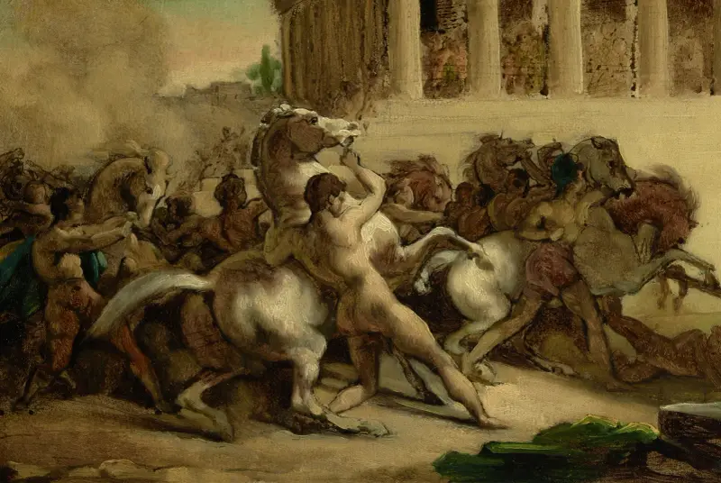 De rytterlösa hästarnas kapplöpning av Théodore Géricault