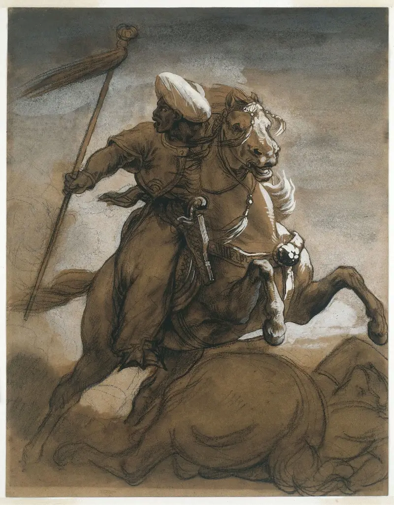 Turecki kawalerzysta w walce, Théodore Géricault