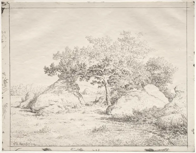 Kirschbaum bei Blau von Théodore Rousseau
