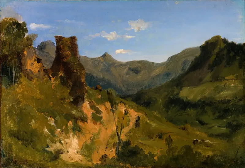 Dal i Auvergnebergen av Théodore Rousseau