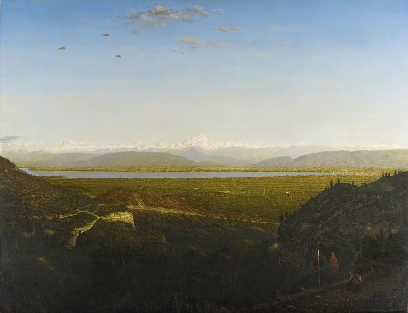 Utsikt över Mont Blanc från La Faucille av Théodore Rousseau