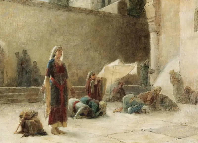 Framför den heliga gravens förgård i Jerusalem av Theodoros Ralli