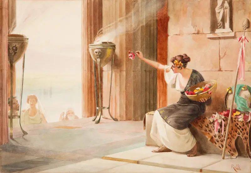 Blomsterförsäljerska vid Parthenon av Theodoros Ralli