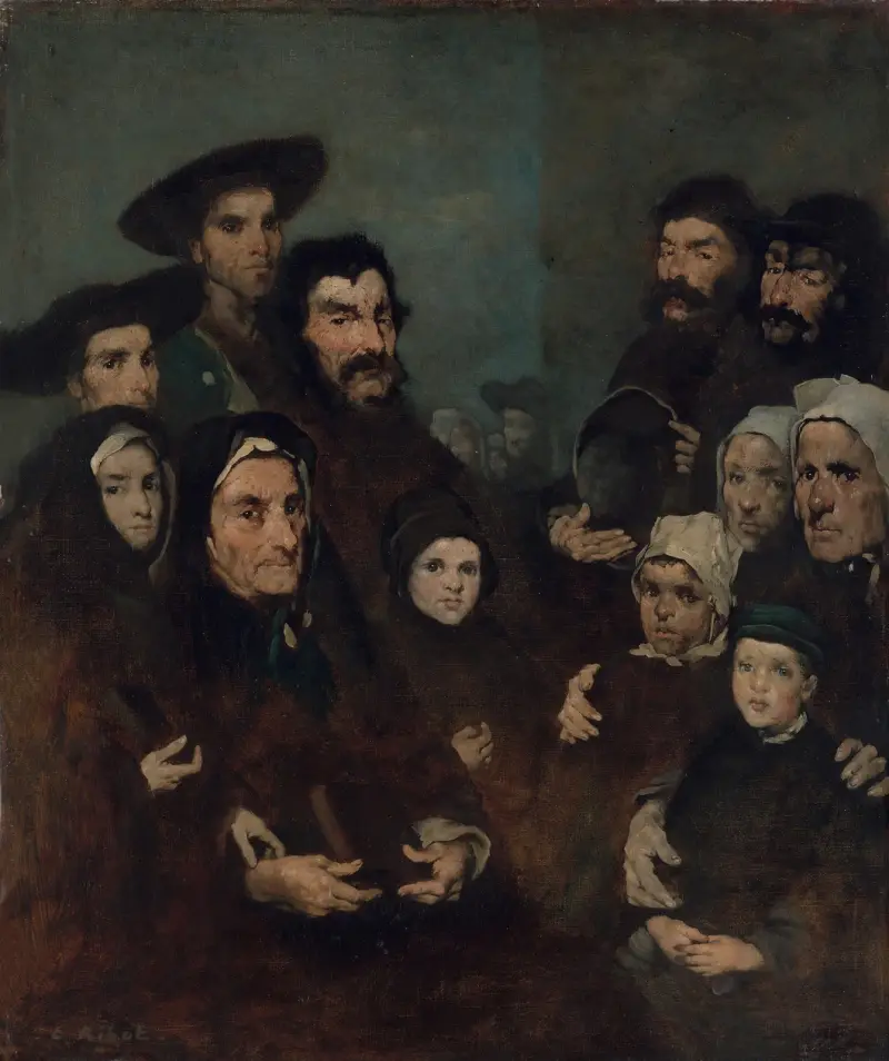 Bretagnska fiskare och deras familjer av Théodule Ribot