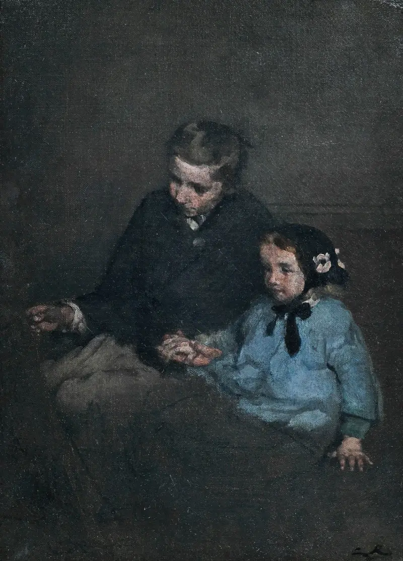 Rodzeństwo trzymające się za ręce, Théodule Ribot