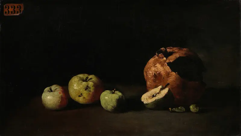 Still Life with Apples and a Pomegranate av Théodule Ribot