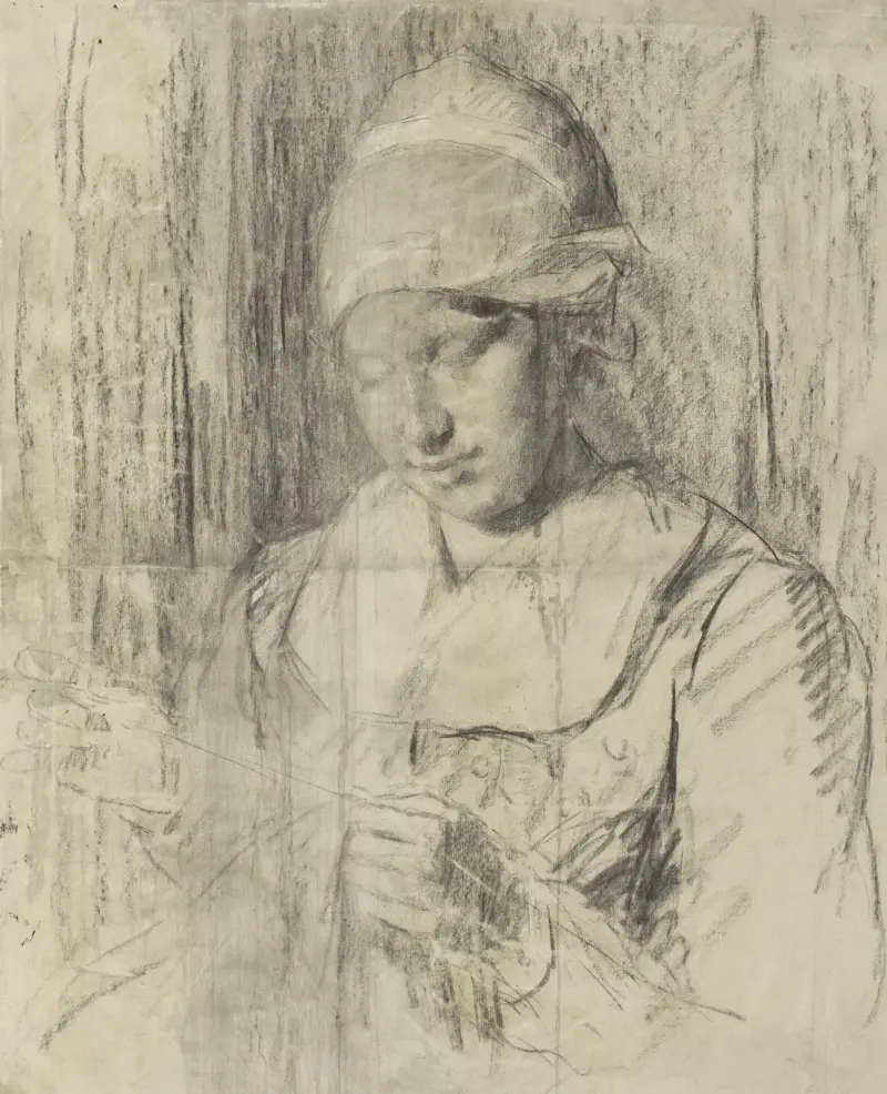 Studie av ett föräldralöst flickebarn av Thérèse Schwartze