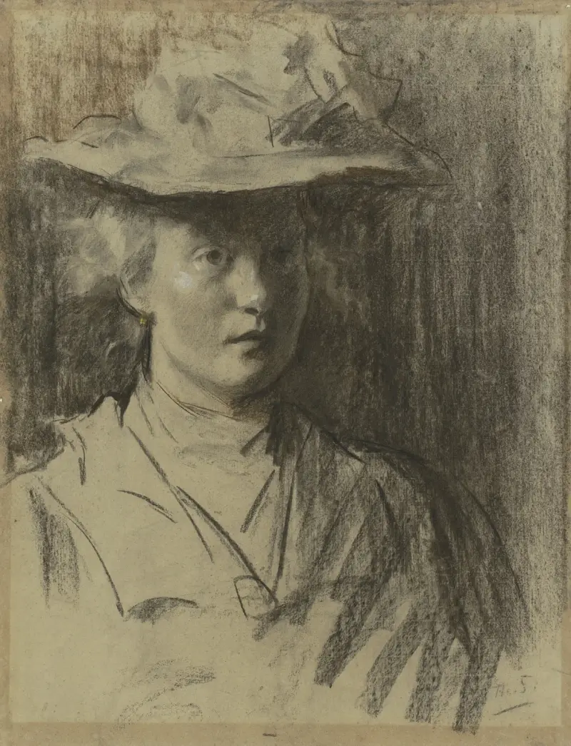 Kvinna med hatt av Thérèse Schwartze
