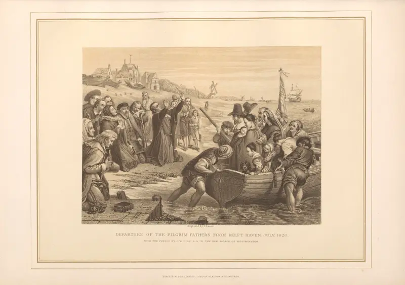 Pilgrimsfädernas avfärd från Delft Haven – C. W. Cope av Thomas Archer
