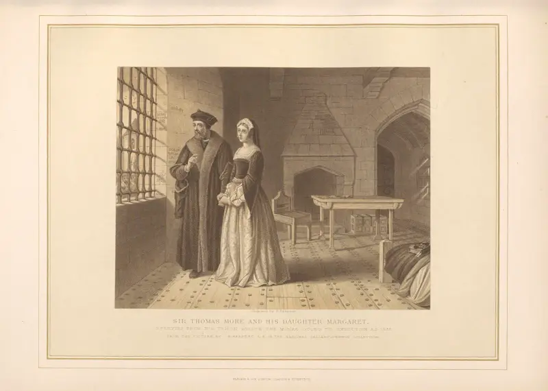 Sir Thomas More and his Daughter Margaret in the Prison – J. R. Herbert av Thomas Archer