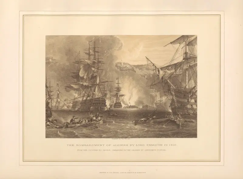 Bombardemanget av Alger 1816, under lord Exmouth av Thomas Archer