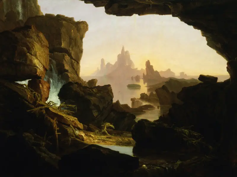 Syndaflodens vatten sjunker undan av Thomas Cole