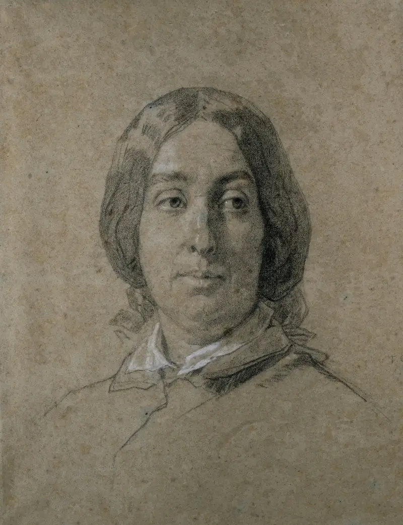 Portrait de George Sand av Thomas Couture