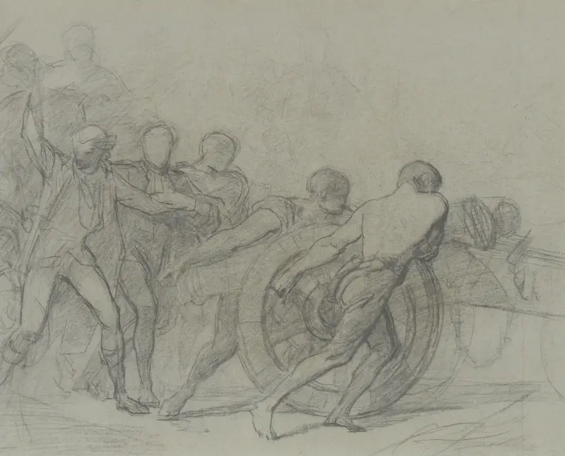 Studie till ”De frivilligas inskrivning 1792” av Thomas Couture