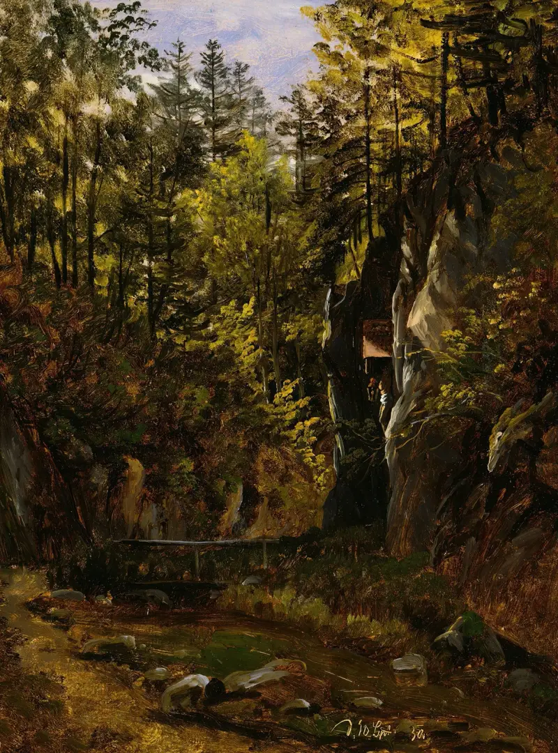 A Forest Road with an Altar av Thomas Fearnley