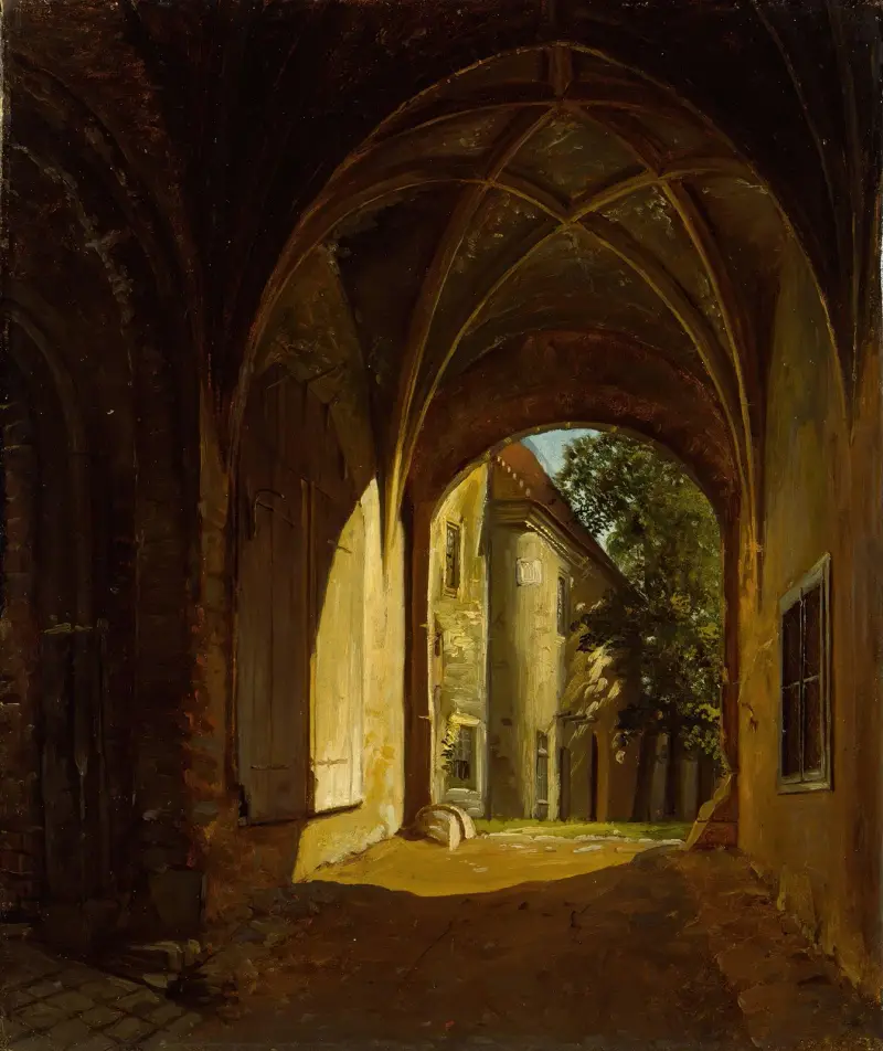 Sklepiony hall na zamku Scharfenberg pod Dreznem, Thomas Fearnley