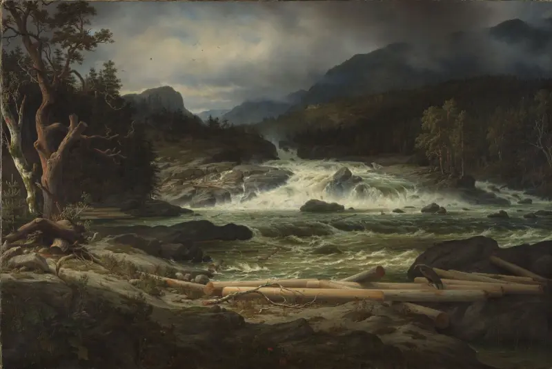 Labroforsen vid Kongsberg av Thomas Fearnley