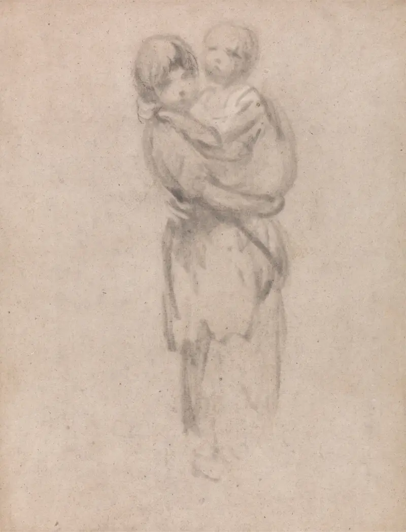 Ung flicka som håller ett barn av Thomas Gainsborough