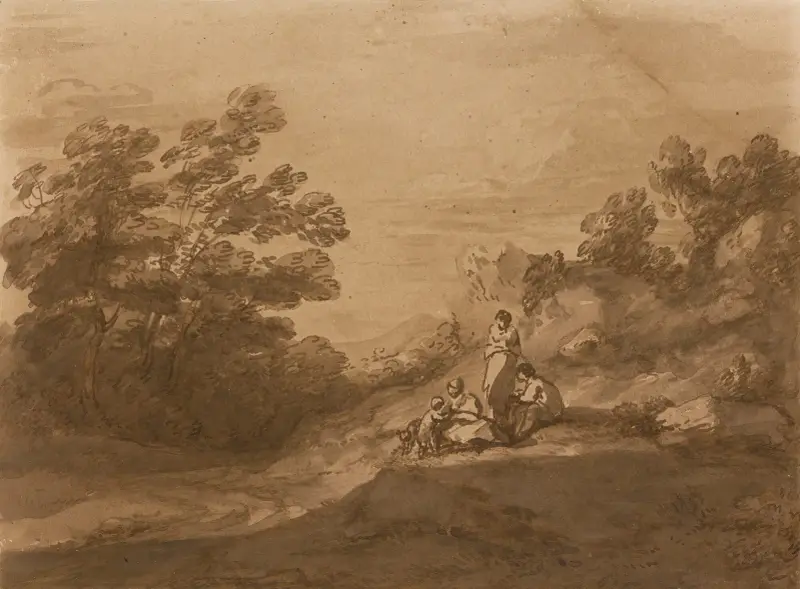 Vilande figurer i ett skogslandskap av Thomas Gainsborough