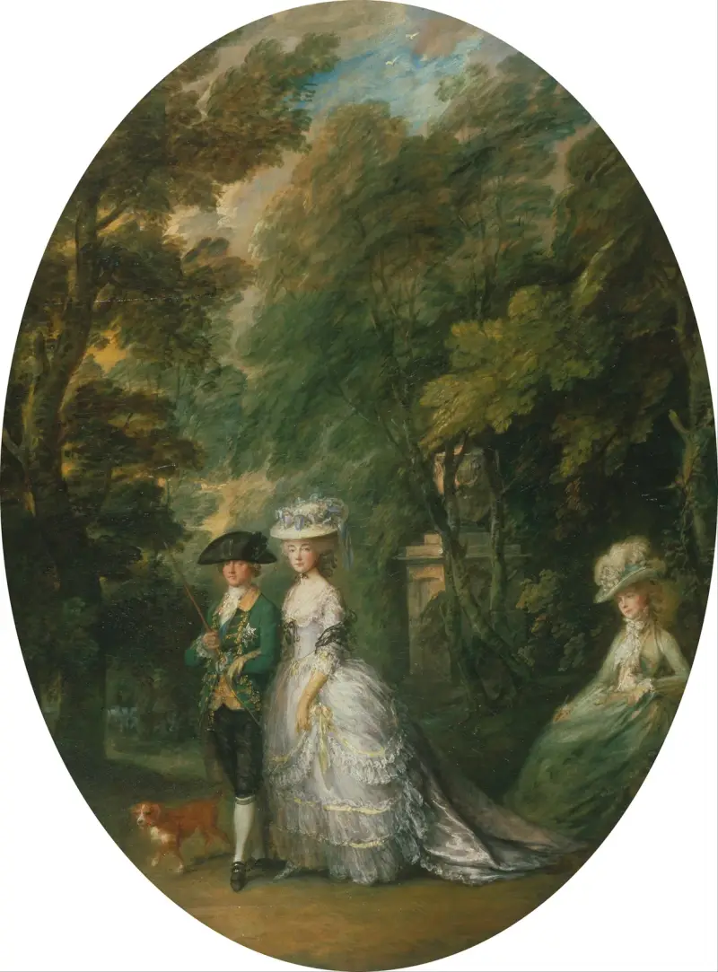 Henry, hertig av Cumberland (1745–90) med hertiginnan av Cumberland (1743–1808) och lady Elizabeth Luttrell av Thomas Gainsborough