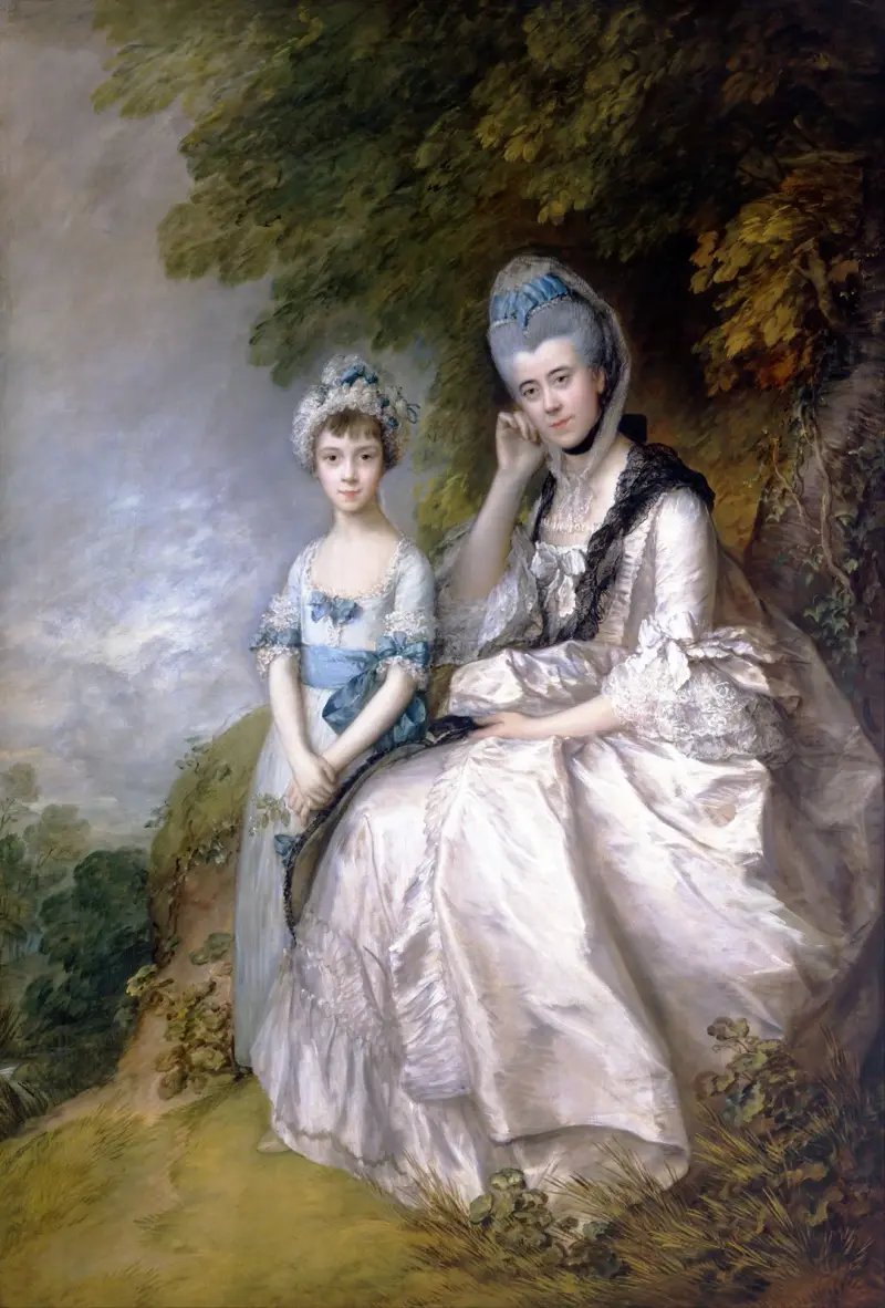 Hester, Countess of Sussex, und ihre Tochter Lady Barbara Yelverton von Thomas Gainsborough