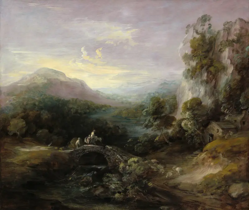 Pejzaż górski z mostem, Thomas Gainsborough