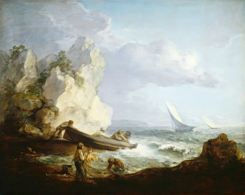 Kust med fiskare av Thomas Gainsborough