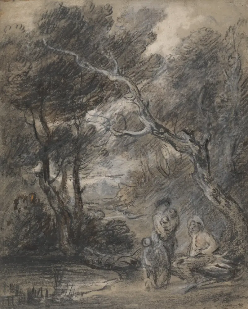 Skogslandskap med figurer – nr 1 av Thomas Gainsborough