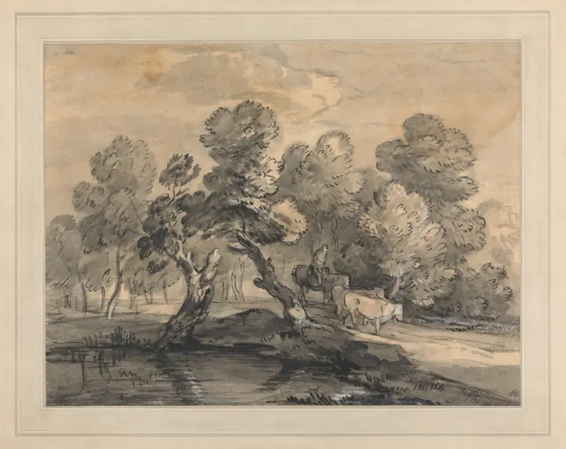 Skogslandskap med herde och kor – nr 1 av Thomas Gainsborough