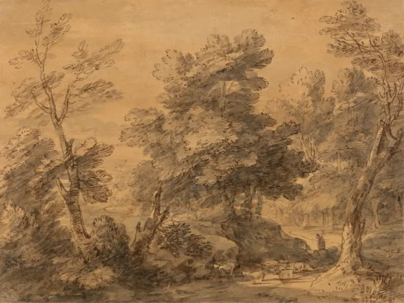 Waldlandschaft mit Hirten und Schafen von Thomas Gainsborough