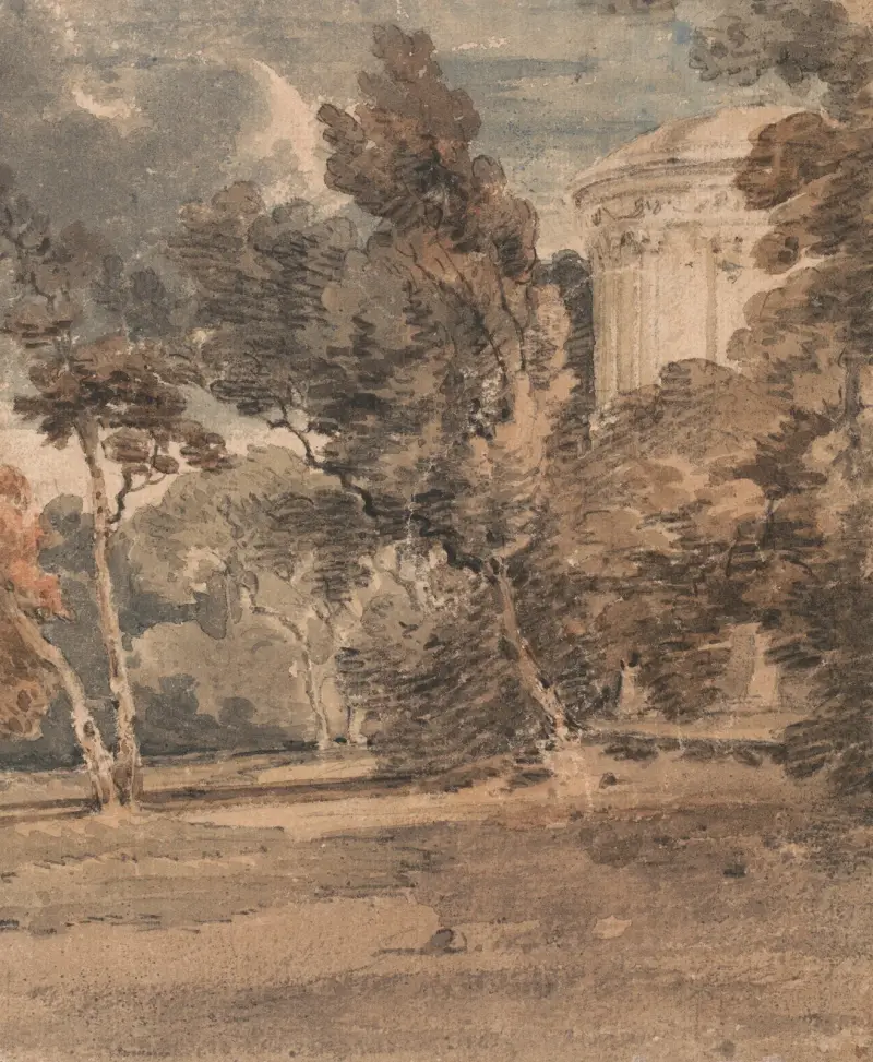 Ett tempel i Harewood Park av Thomas Girtin