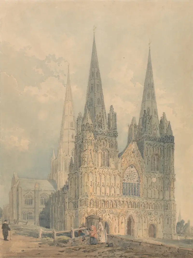 Katedralen i Lichfield, Staffordshire av Thomas Girtin