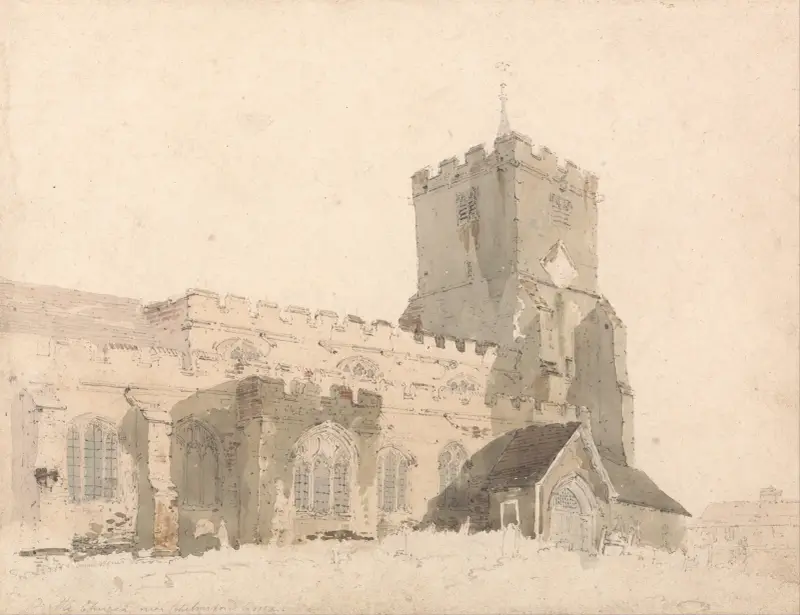 Writtles kyrka, Essex av Thomas Girtin