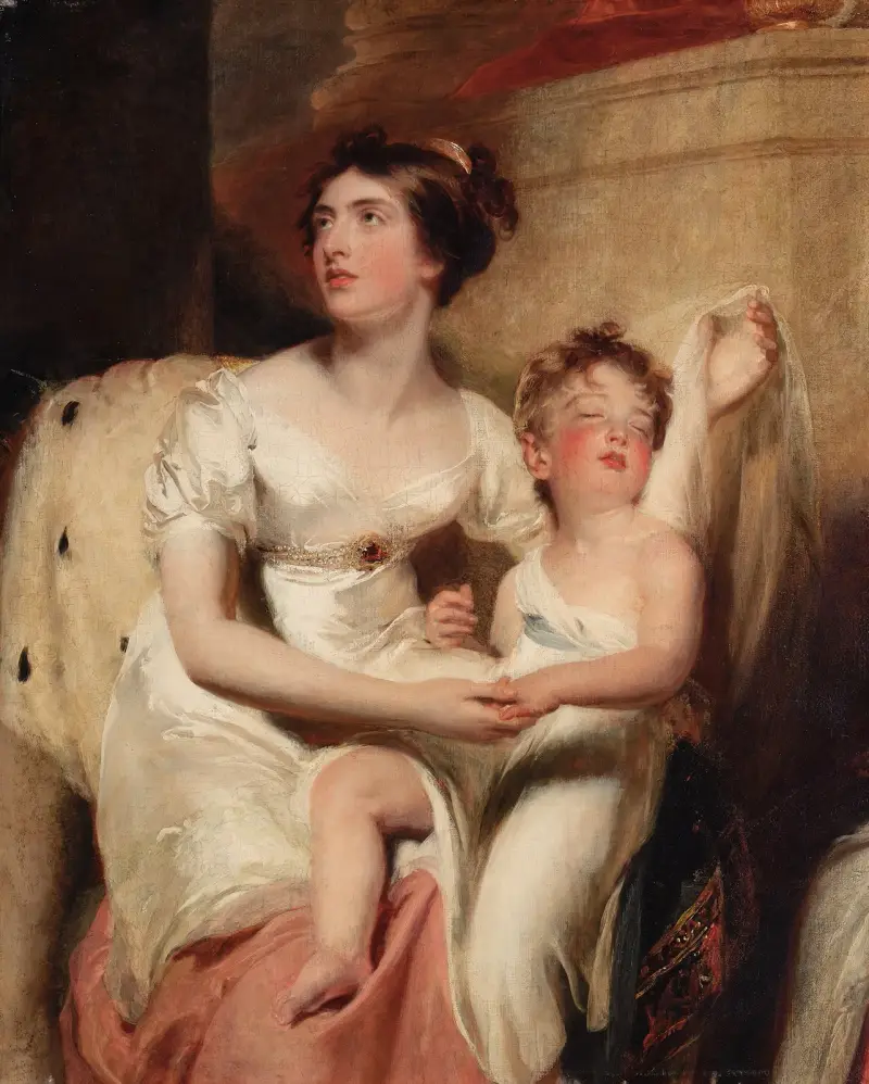 Porträtt av Anne, grevinna av Charlemont och hennes son James av Sir Thomas Lawrence