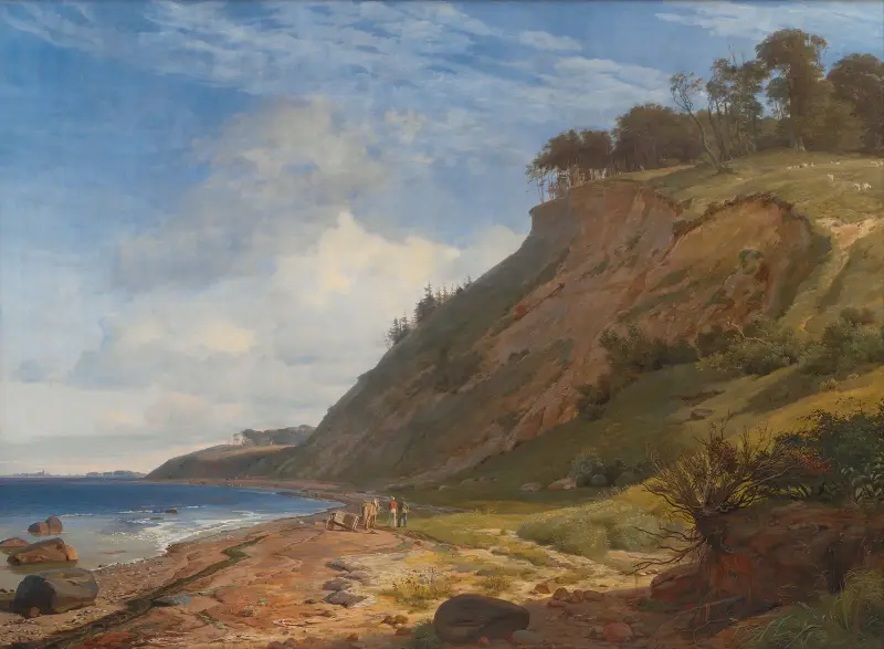 Eine dänische Küste. Blick von Kitnæs auf den Roskilde-Fjord. Seeland von Johan Thomas Lundbye