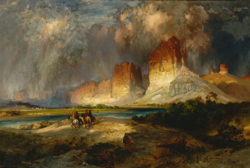 Cliffs Of The Upper Colorado River, Wyoming Territory av Thomas Moran
