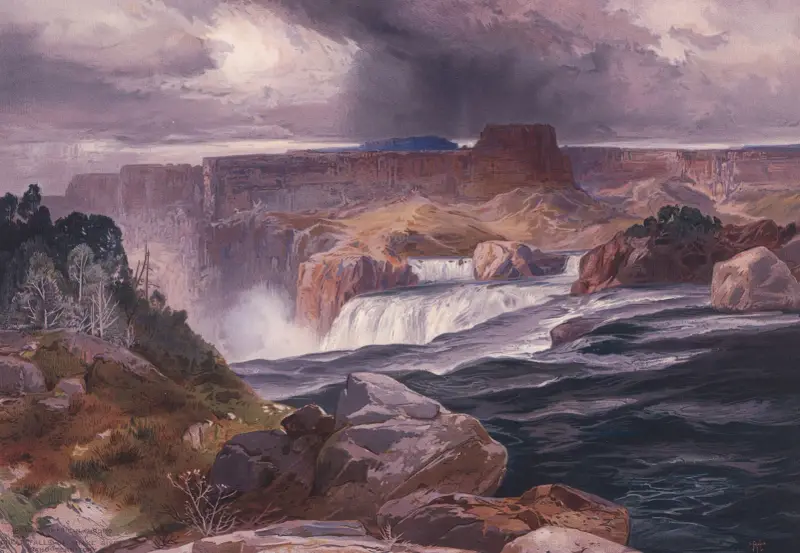 Great Falls of Snake River, Idaho Territory, 1876 – nr 1 av Thomas Moran